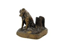 Friedrich Gornik- Patiné Bronze Fumée Plateau Avec Chien - Irish Setter- c1910