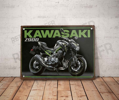 Plaque métal vintage kawasaki - plaque,