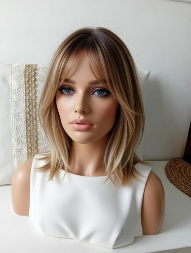 Perruque carré blonde - au,