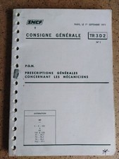 fiches consigne générale 1971 prescriptions pour les mécaniciens SNCF train