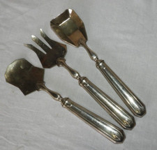 3 petites pelles / fourchette (17 cm) "METAL BLANC"