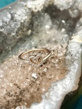 Pandora bague en métal rose forme coeur pavé des oxydes taille 48