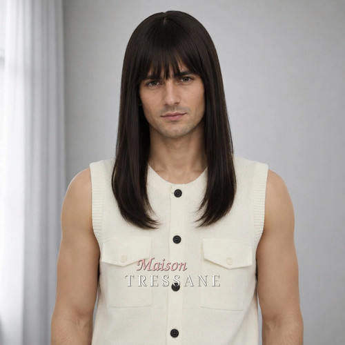 Perruque homme brun noir - perruque,