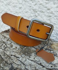 ceinture cuir Véritable Marron  Boucle Acier Taille 85 Large 36 38 Ajustable