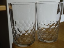 BACCARAT  2 ANCIENS VERRES A VIN OU EAU GOBELET DECOR ECAILLES CRISTAL ht 10 cm