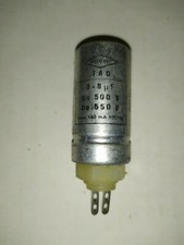  8uF + 8 uF 500 / 550 V  NOS  Capacitor Condensateur Micro         D12h31
