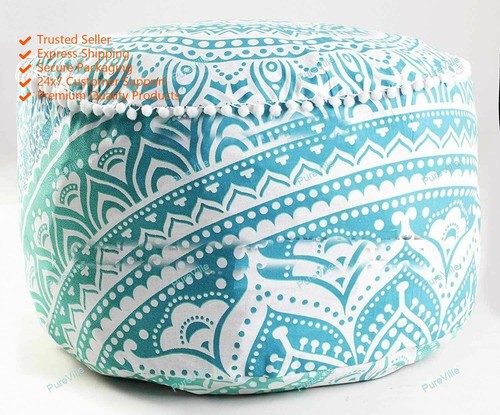 Tabouret mandala rond ottoman