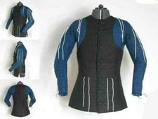 Cinéma médiéval de couleur noire et bleue gambeson fantaisie fait main