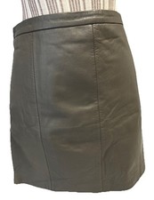 JUPE CUIR D'AGNEAU VERT KAKI