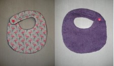 Bavoir bébé fait main 0/6 mois flamants rose