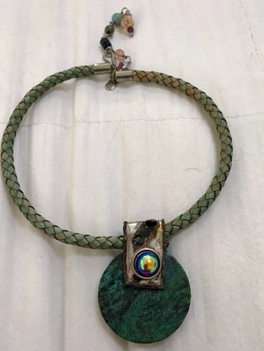 Turqoise and braided leather - turqoise,