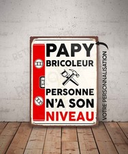 Plaque métal vintage Bricoleur personnalisé Décoration panneau Papi atelier