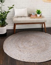Tapis gris jute tapis rond