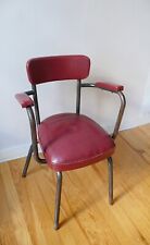 FAUTEUIL ACIER TUBULAIRE BAUHAUS SKAI ROUGE année 50 VINTAGE ATELIER 1950