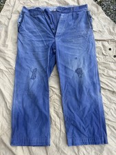 Ancien Pantalon Bleu Travail « Le Crêpier » Paysan Ouvrier Veste Travail 
