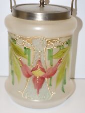 -SEAU A BISCUITS BISCUITIER POT A BISCUITS ART NOUVEAU émail LEGRAS & peint  D