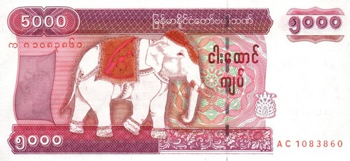Burma myanmar 5000 - burma, kyats