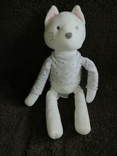 Doudou peluche chat blanc tee