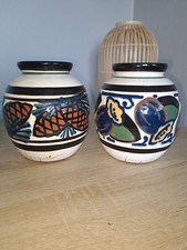 Paire de vases Art Déco en céramique signés Jacquet