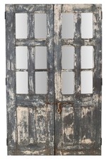 Porte- Portail en Bois Baquet Et Fer De À L'Intérieur Ou D'Extérieur Vieux Et