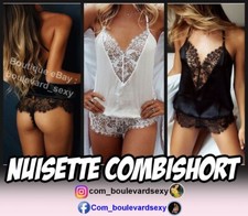 ❤️ Sexy nuisette combishort satin & dentelle Glamour ❤️ Shorty Secret Babydoll