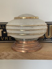 Très belle lampe Vintage ART DECO - Rose & doré - Globe lampe à poser