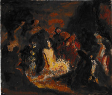 DUGAS-VIALIS - HUILE SUR CARTON ECOLE DES IMPRESSIONNISTES LYONNAIS 25 X 22 CM