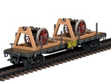 MARKLIN Wagon plat AC-DC chargé de canons - ép VI - HO 1/87 - MARKLIN 46930