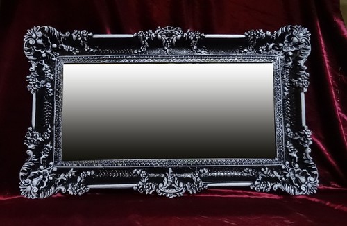 Miroir baroque noir - noir, et
