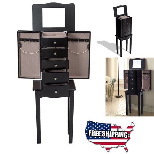 Wood jewelry cabinet mirrored - jewelry,