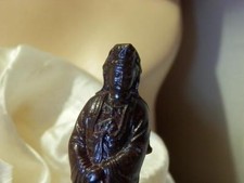 Graceful Statue Vintage 80's Carved Pressed Wood Woman VERY Detailed 5" 41jl6