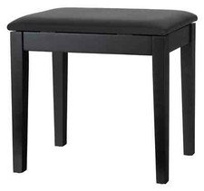 Banquette Piano Clavier Tabouret Similicuir avec Compartiment Rangement Noir Mat