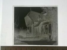 UA173 Plaque verre négatif BE circa 1900 maison bourgeoise jardin transats