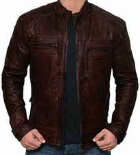 Veste en cuir homme moto