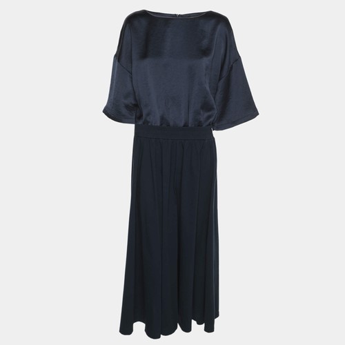 Robe jersey satin bleu - robe, en