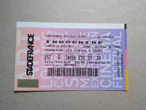 Indochine ticket stub - indochine, 26