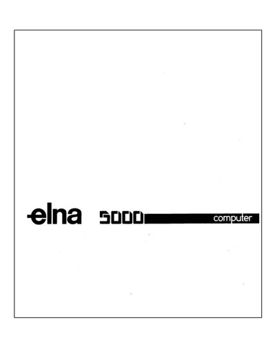 Elna 5000 computer sewing - 5000,