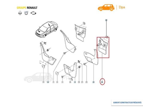 Bavette arrière gauche dacia - bavette,