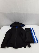 Garanimals Boys 18M Blue Black LS Zip Up Sweat Shirt Jacket & Pants Outfit Set