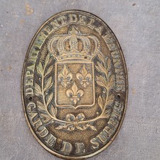 plaque de fonction garde champêtre Meurthe 54 royauté avec fleurs de Lys