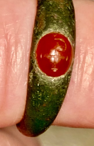 Bague antique romaine sertie - bague,