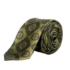 Burberry Men's 100% Silk Dark Green Jacquard Tie