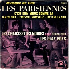 CHAUSSETTES NOIRES GILLIAN HILLS PLAY BOYS Les parisiennes 1962 Languette EP