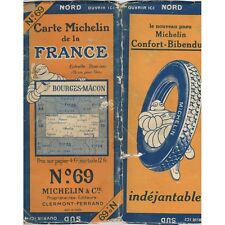 CARTE Michelin N°69 BOURGES-MÂCON Moulins Beaune Montluçon Château-Chinon 1927