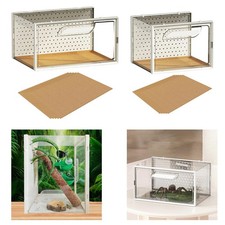Terrarium pour reptiles, cage d'habitat pour animaux, avec couvercle,