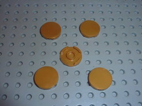 Lego pearlgold tile round - x,