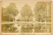 PHOTO CABINET carte album LL 18 BRUXELLES, vue prise dans le parc