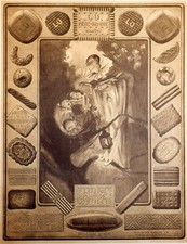 "LU PETIT-BEURRE" Affiche originale entoilée  Typo-litho CREPIENE 1927  66x84cm