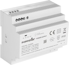 Poppstar Transformateur Rail DIN avec sortie 12VDC 11,3A 135W entrée 100-240V AC