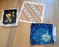 Lot 2 housses coussins tapissiers vintage motif Art Nouveau/design + tapisserie.
